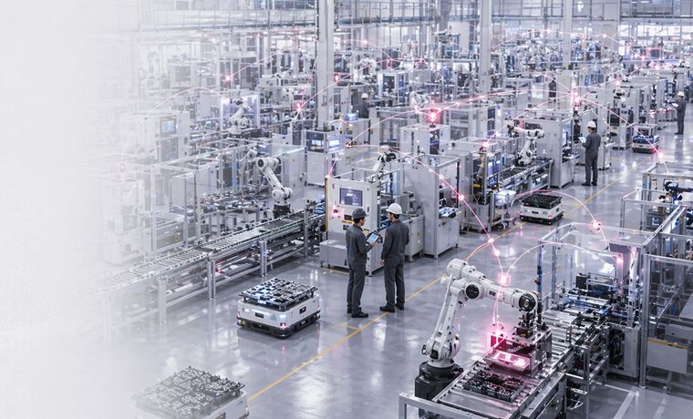 Connected robotics and AMRs on an automated production floor